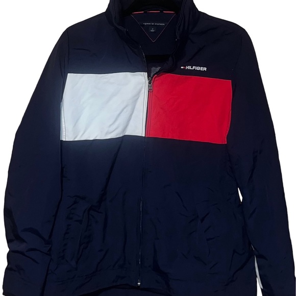 Tommy Hilfiger Women’s Jacket Medium Blue Red White Zips Pockets Tommy Logo - Picture 6 of 9